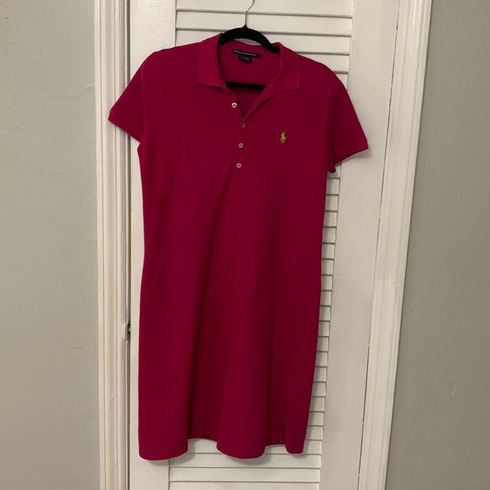 Hot pink polo dress by Ralph Lauren